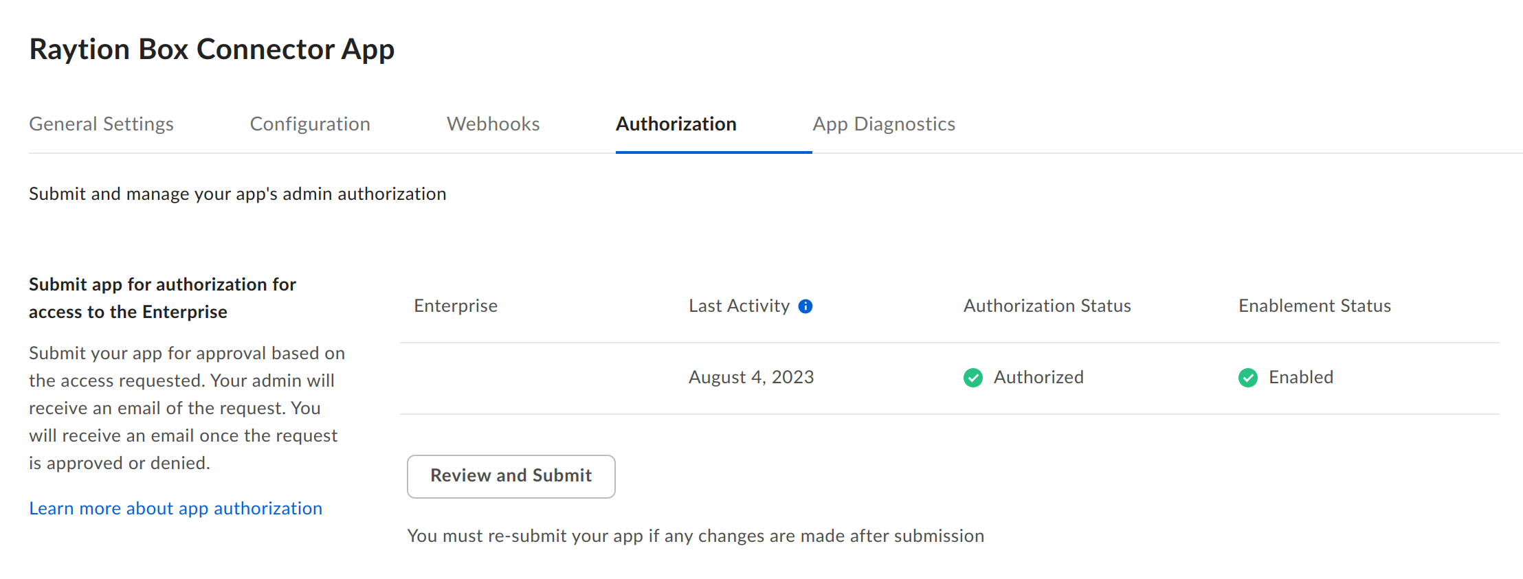 box 17 authorize app success